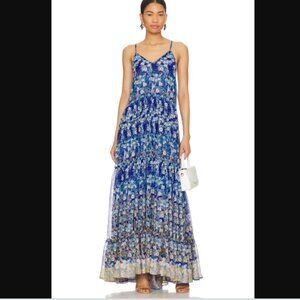 Misa Los Angeles Kali Dress Lapis Ombre Blue Maxi Size Large